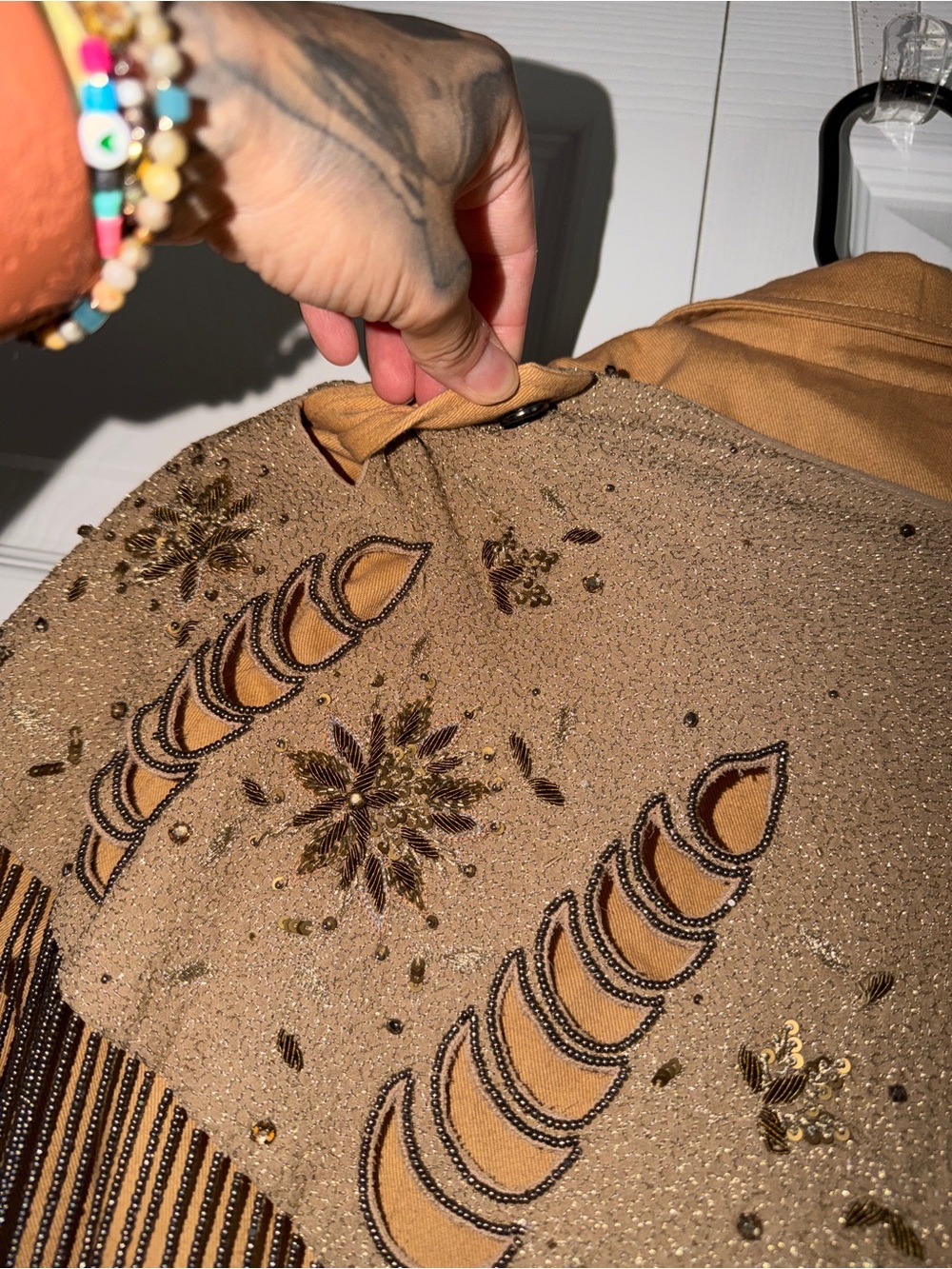 Haute Hippie Tan Fringed Leather Moto Jacket - Picture 11 of 11